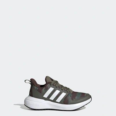 Adidas Originals Adidas Little Kids' Fortarun 2.0 Cloudfoam Sport Lace Running Shoes In Olive Strata/cloud White/core Black