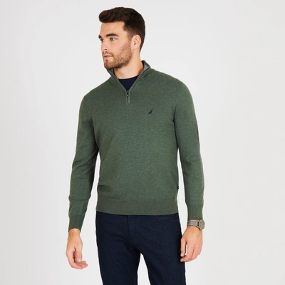 Nautica Mens Big & Tall Quarter-zip Mock-neck Sweater In Multi