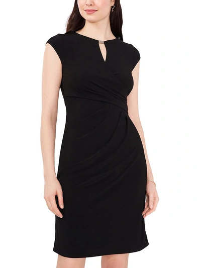 Msk Womens Faux-wrap Mini Sheath Dress In Black