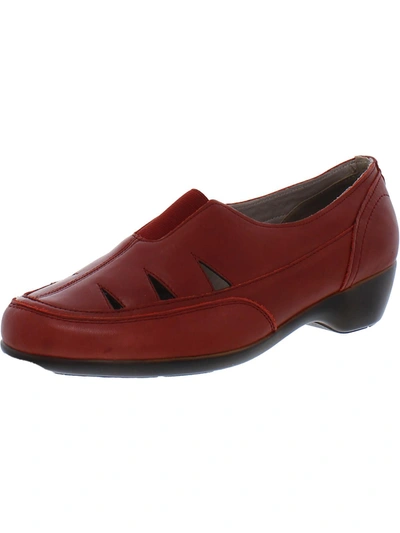 Easy Spirit Daisie Womens Leather Slip-on Loafers In Red