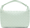 Bottega Veneta Green Mini Wallace Bag In 1807 Glacier Gold