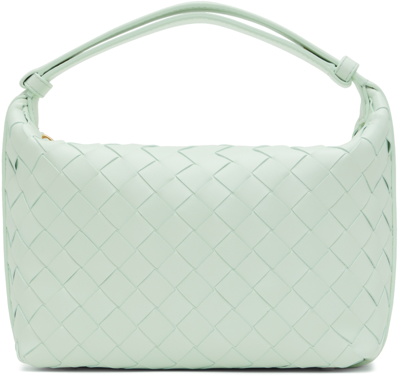 Bottega Veneta Green Mini Wallace Bag In 1807 Glacier Gold