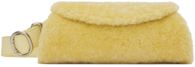 Jil Sander Mini Cannolo Crossbody Bag In Lemon