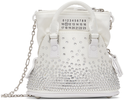 Maison Margiela White 5ac Cinema Inferno Baby Bag In Silver_color
