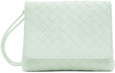 Bottega Veneta Green Mini Intrecciato Bag In 1807 Glacier Gold