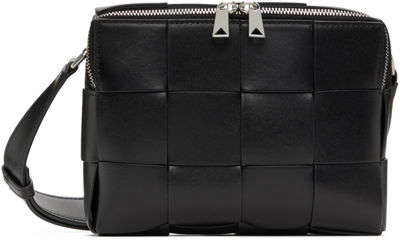 Bottega Veneta Black Cassette Camera Bag In 8480 Black Silver