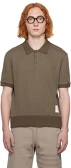 THOM BROWNE BROWN PATCH POLO