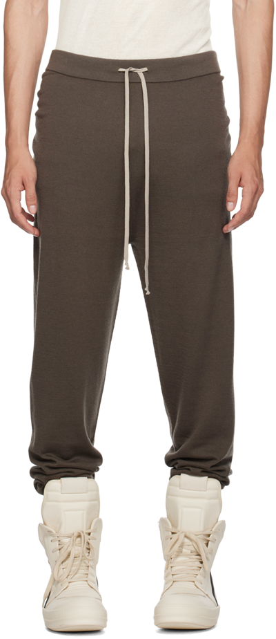 Rick Owens Grey Drawstring Sweatpants In 34 Dust