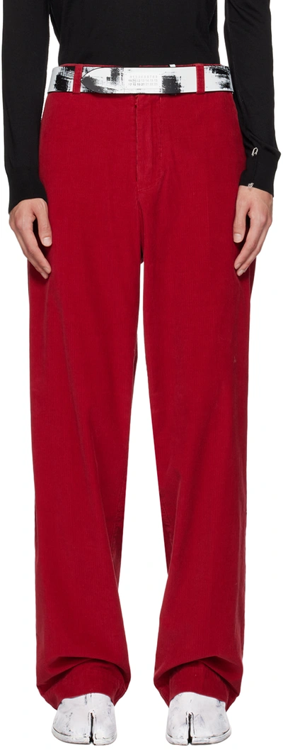 Maison Margiela Red Four-pocket Trousers In 206 Rust