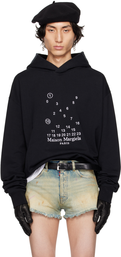 MAISON MARGIELA BLACK RELAXED HOODIE