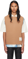 Jw Anderson Logo-patch Sleeveless Vest In 185 Camel