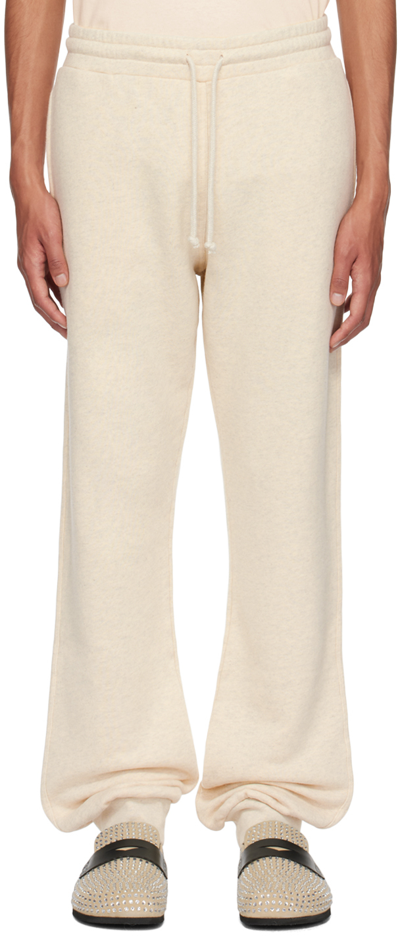 Jw Anderson Off-white Drawstring Sweatpants In 161 Oatmeal Melange