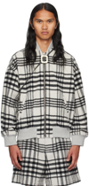 Jw Anderson Check-print Bomber Jacket In 903 White/black
