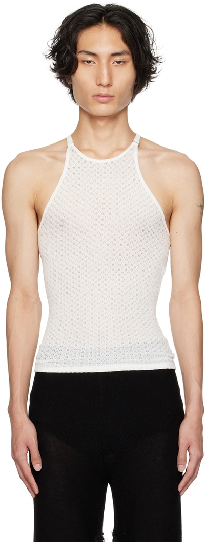 Dion Lee White Serpent Tank Top In Ivory