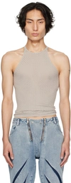 DION LEE TAUPE SERPENT TANK TOP