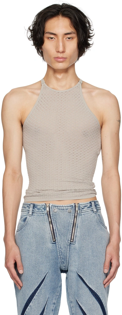 Dion Lee Taupe Serpent Tank Top In Alloy