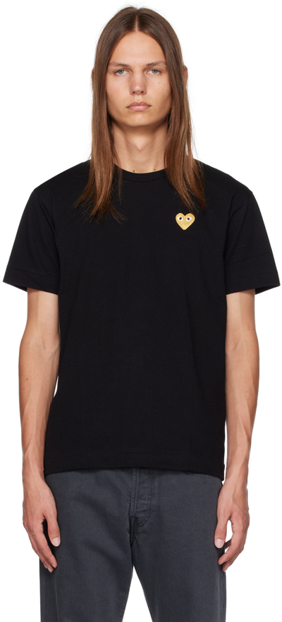 Comme Des Garçons Play Heart Patch T-shirt In Black