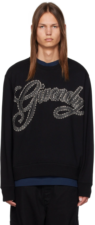 Givenchy Base Crystal-embellished Cotton Sweatshirt In Black