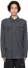 Isabel Marant Marant 'cesar' Chambray Shirt In 02dg Dark Grey