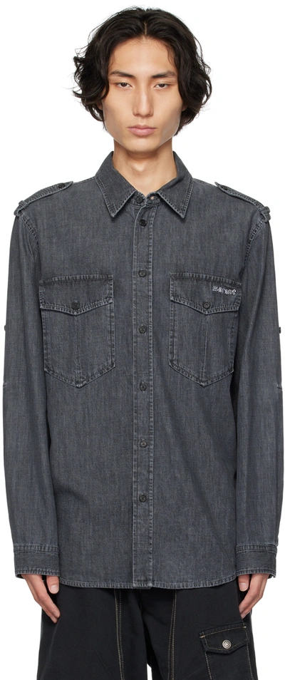 Isabel Marant Cesar Chambray Shirt In 02dg Dark Grey