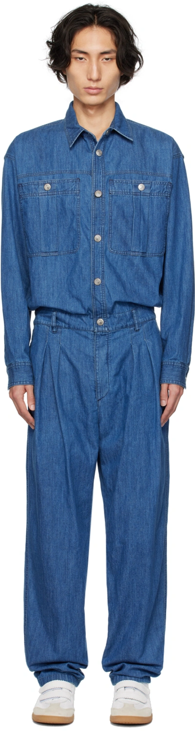 Isabel Marant Cijany Cotton Jumpsuit In Blue