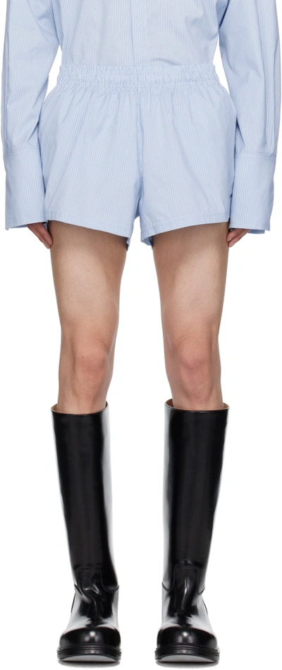 K.ngsley Blue Get It Shorts In White/blue 01bb