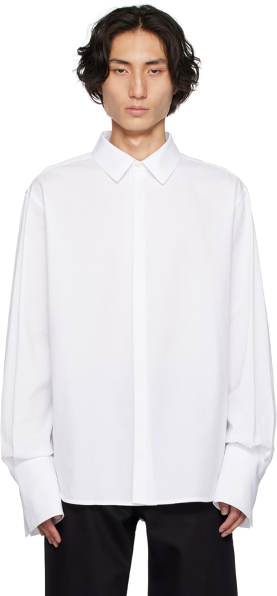 K.ngsley White Spliced Sinder Shirt In White 01bc