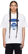 AAPE BY A BATHING APE WHITE MOONFACE GRAPHIC T-SHIRT