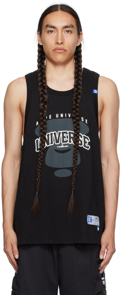 Aape By A Bathing Ape Black Moonface Reversible Tank Top In Bkx