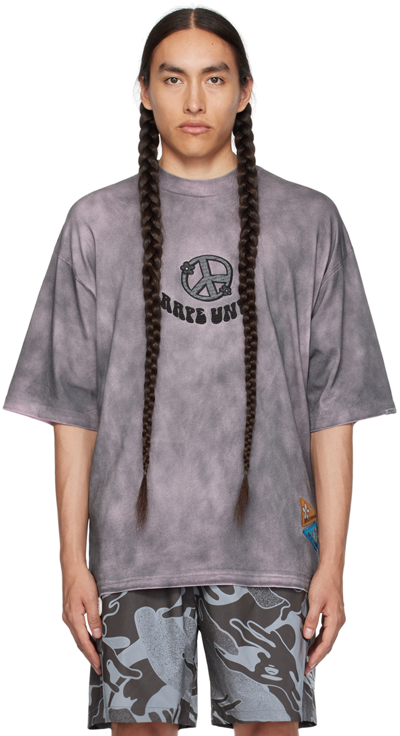 Aape By A Bathing Ape Gray Moonface T-shirt In Pke
