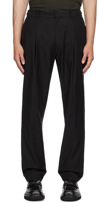 VINCE BLACK PLEATED TROUSERS