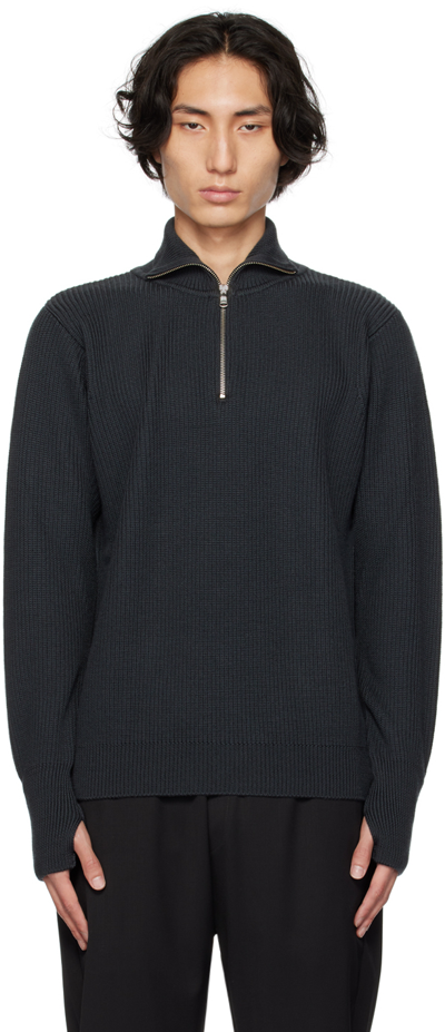 Barena Venezia Castion Cruna Half-zip Wool Jumper In Piombo 580