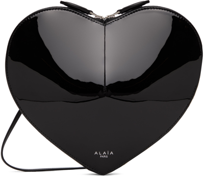 Alaïa Alaia Womens Noir Le Couer Heart-shaped Patent Leather Cross-body Bag In Black