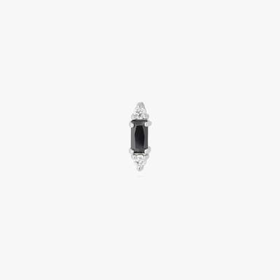 Studs Cz Baguette Stud In Silver/black