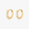 Studs Max Pave Huggie In Gold/clear
