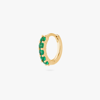 Studs Max Pave Huggie In Gold/green