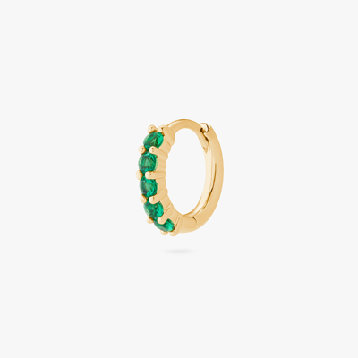 Studs Max Pave Huggie In Gold/green
