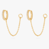 Studs Mini Pave Chain Huggie In Gold/clear