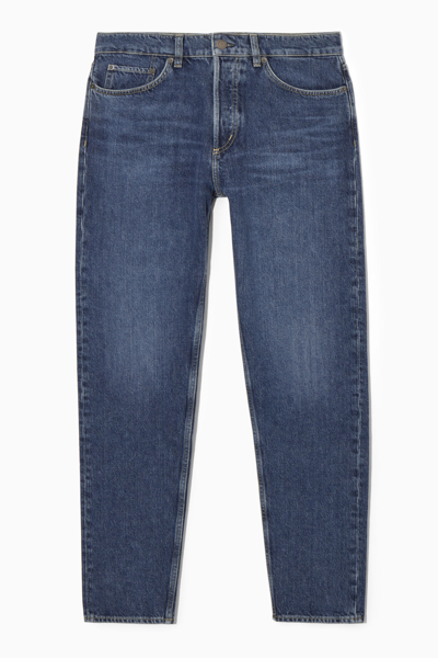 Cos Regular-fit Tapered-leg Jeans In Blue Medium Kingscross
