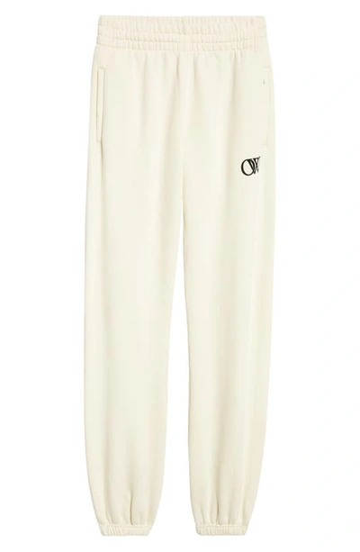 Off-white White Cotton Jogging Trousers In Beige