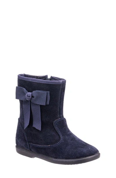 Elephantito Kids' Bow Boot In Suede Navy