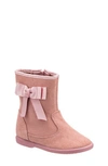 Elephantito Kids' Bow Boot In Suede Pink