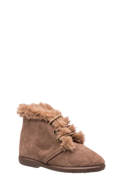 Elephantito Kids' Teddy Bootie In Suede Pink