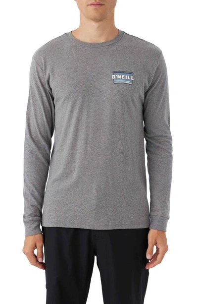 O'neill Working Stiff Long Sleeve Graphic T-shirt In Heather Grey