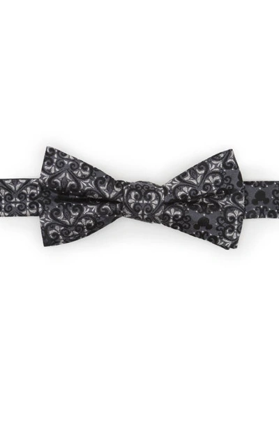 Cufflinks, Inc X Disney Mickey Mouse Damask Tile Silk Bow Tie In Gray