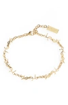 Saint Laurent Cassandre Brass Multi Ysl Bracelet In Gold