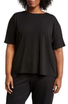 Eileen Fisher Crewneck Boxy T-shirt In Black