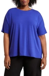 Eileen Fisher Crewneck Boxy T-shirt In Blue Violet