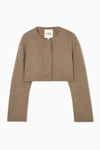 Cos Double-faced Cropped Hybrid Jacket In Beige