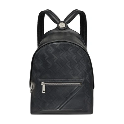 Fendi Leather Backpack In Noir